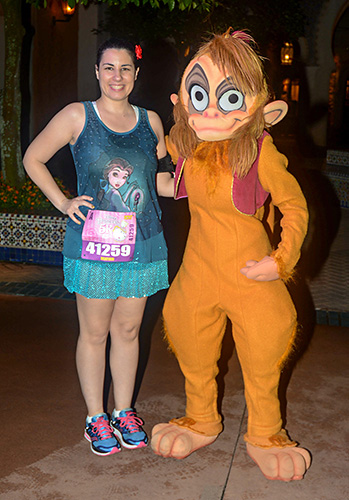 Meeting Abu at rundisney princess half marathon 5k at Disney World