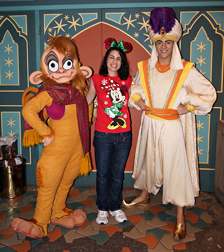 Meeting Aladdin and Abu at Disney World