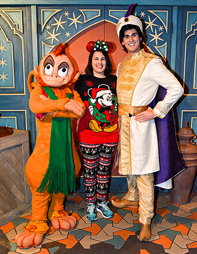 Meeting Aladdin and Abu at Disney World