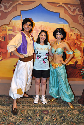 Meeting Aladdin and Jasmine at Disney World