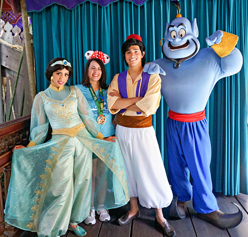 Meeting Aladdin, Jasmine and Genie at Disneyland