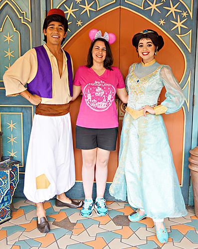 Meeting Aladdin and Jasmine at Disney World