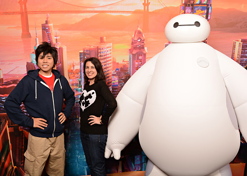 Meeting Baymax and Hiro at Disney World