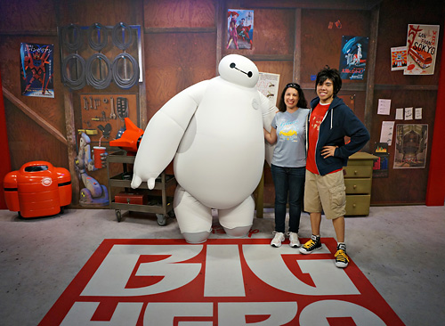 Meeting Baymax and Hiro at Disney World