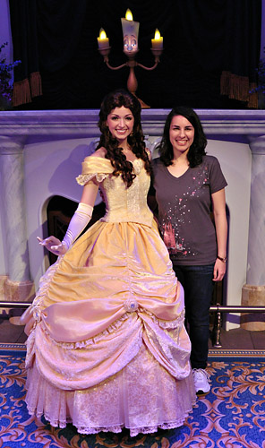 Meeting Belle and Lumiere at Disney World