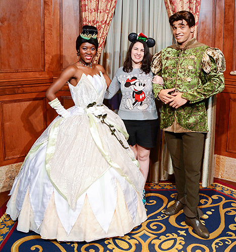 Meeting Tiana and Prince Naveen at Disney World