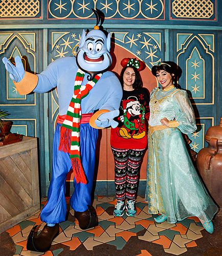Meeting Jasmine and Genie at Disney World