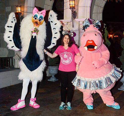 Meeting Hyacinth Hippo and Madame Upanova at Disney World