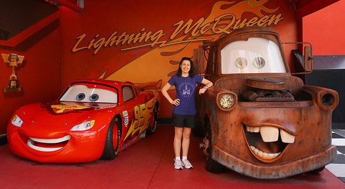 Meeting Lightning McQueen and Mater at Disney World