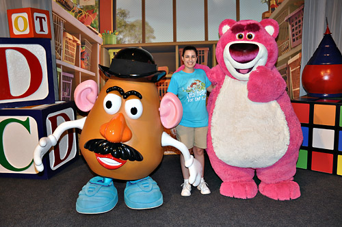 Meeting Mr. Potato Head and Lotso at Disney World