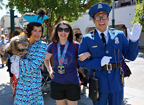 Meeting Donna the Dog Lady and Officer Calvin Blue at Disneyland