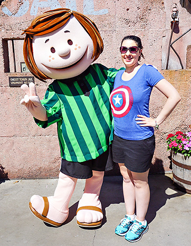 Meeting Peppermint Patty at Knott's Berry Farm