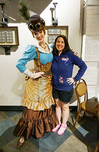 Meeting Professor Doctor Penelope Tibeaux-Tinker at Toothsome Chocolate Emporium at Universal Studios