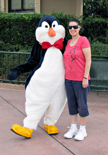 Meeting Penguin at Disney World