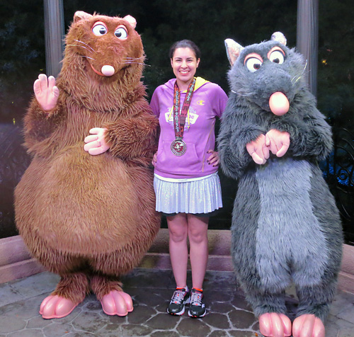 Meeting Remy and Emile at Disney World during rundisney Wine and Dine Half Marathon