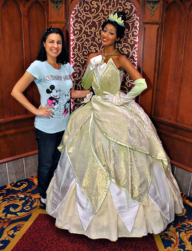 Meeting Tiana at Disneyland