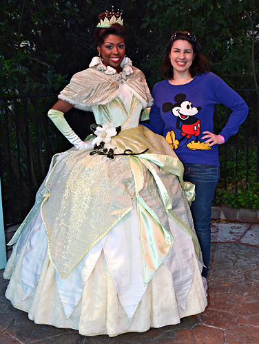 Meeting Tiana at Disney World
