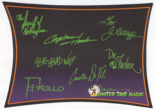 Dr. Facilier and Villains Autograph Card at Disney World